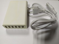 Многопортовое зарядное устройство (выход 6 USB, 5V 2A /порт, 5V 12A max) белый