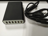 Многопортовое зарядное устройство (выход 6 USB, 5V 2.4A порт, 5V 10A max) черный